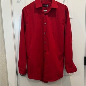 JF J.Ferrar Red Classic Dress Shirt